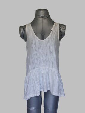 NWT H&M 100% White Cotton Tank Top Size XS